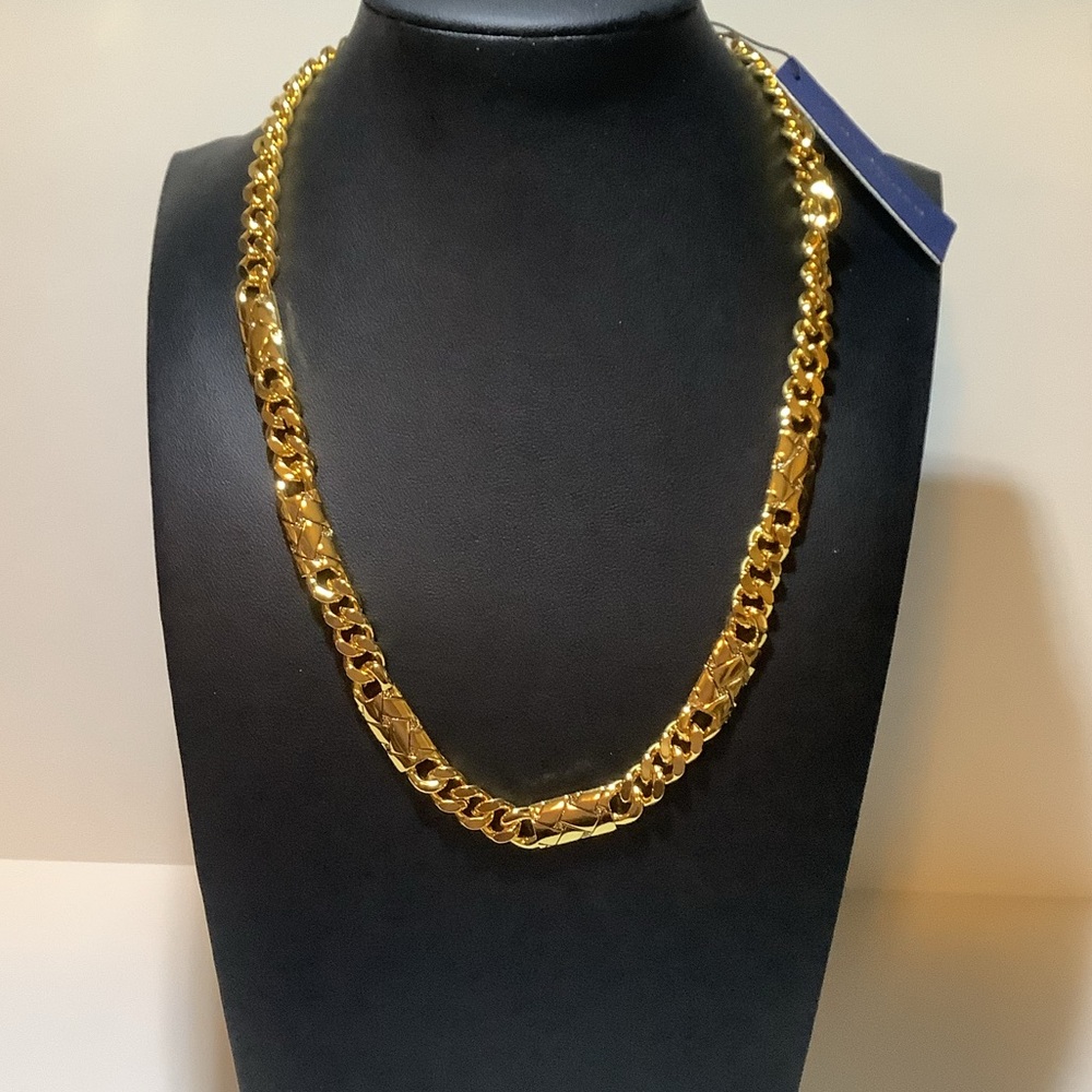 Kurt Geiger London Crystal Quilted Chain Collar Necklace New - Picture 3 of 6